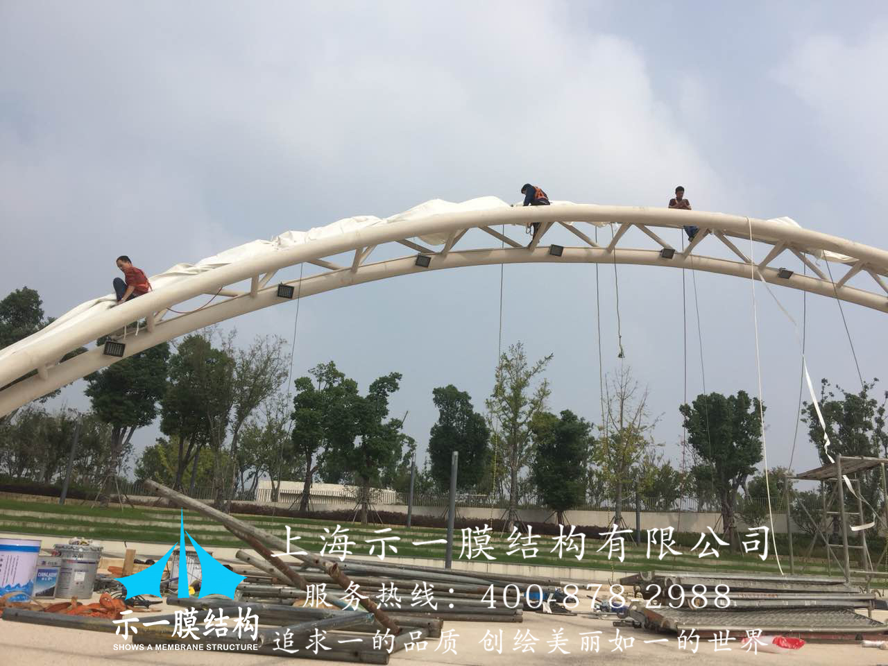 上海示一膜结构江苏吴江天鹅湖景观膜结构工程
