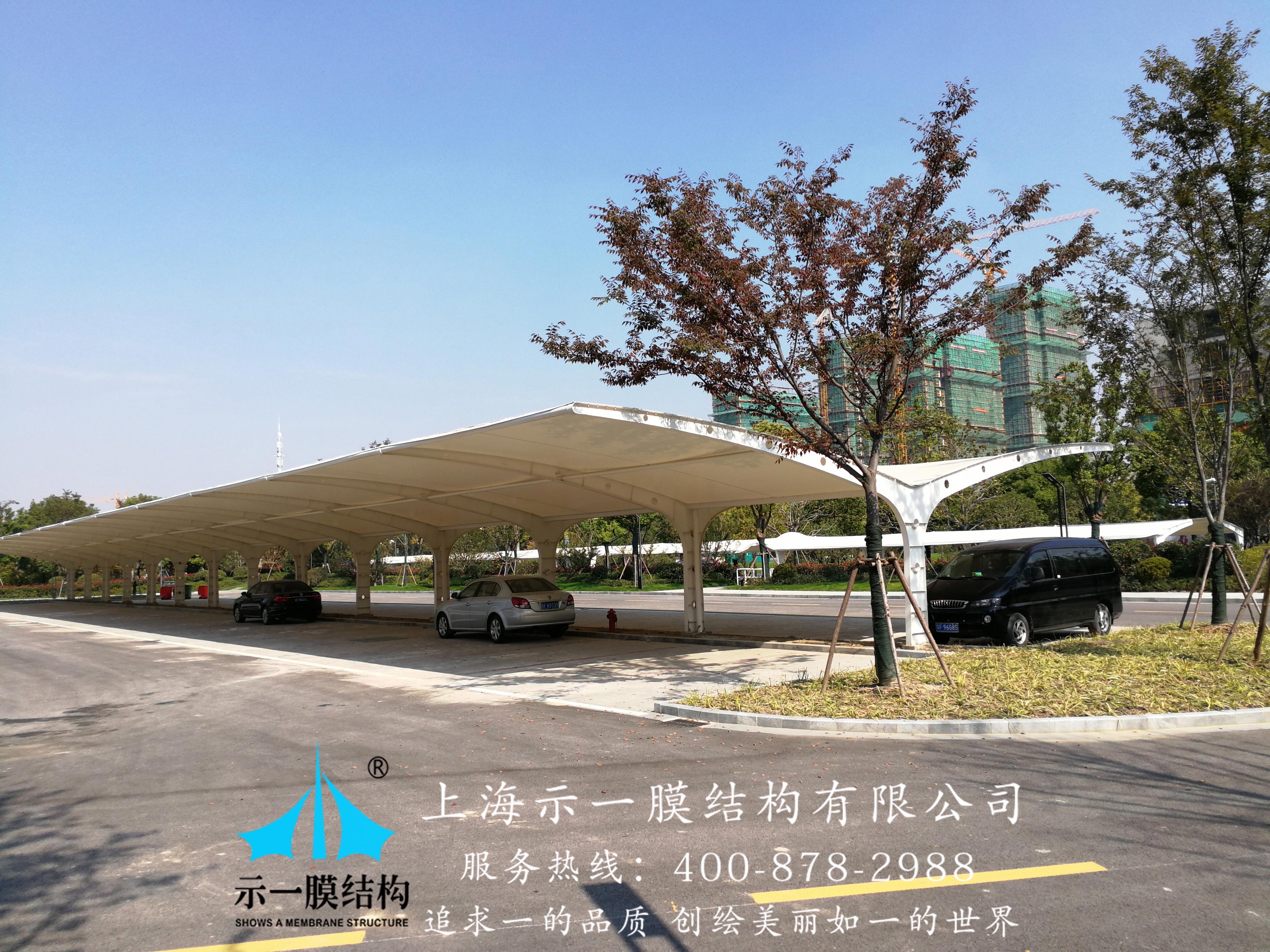 上海示一膜结构南通市政府膜结构停车棚