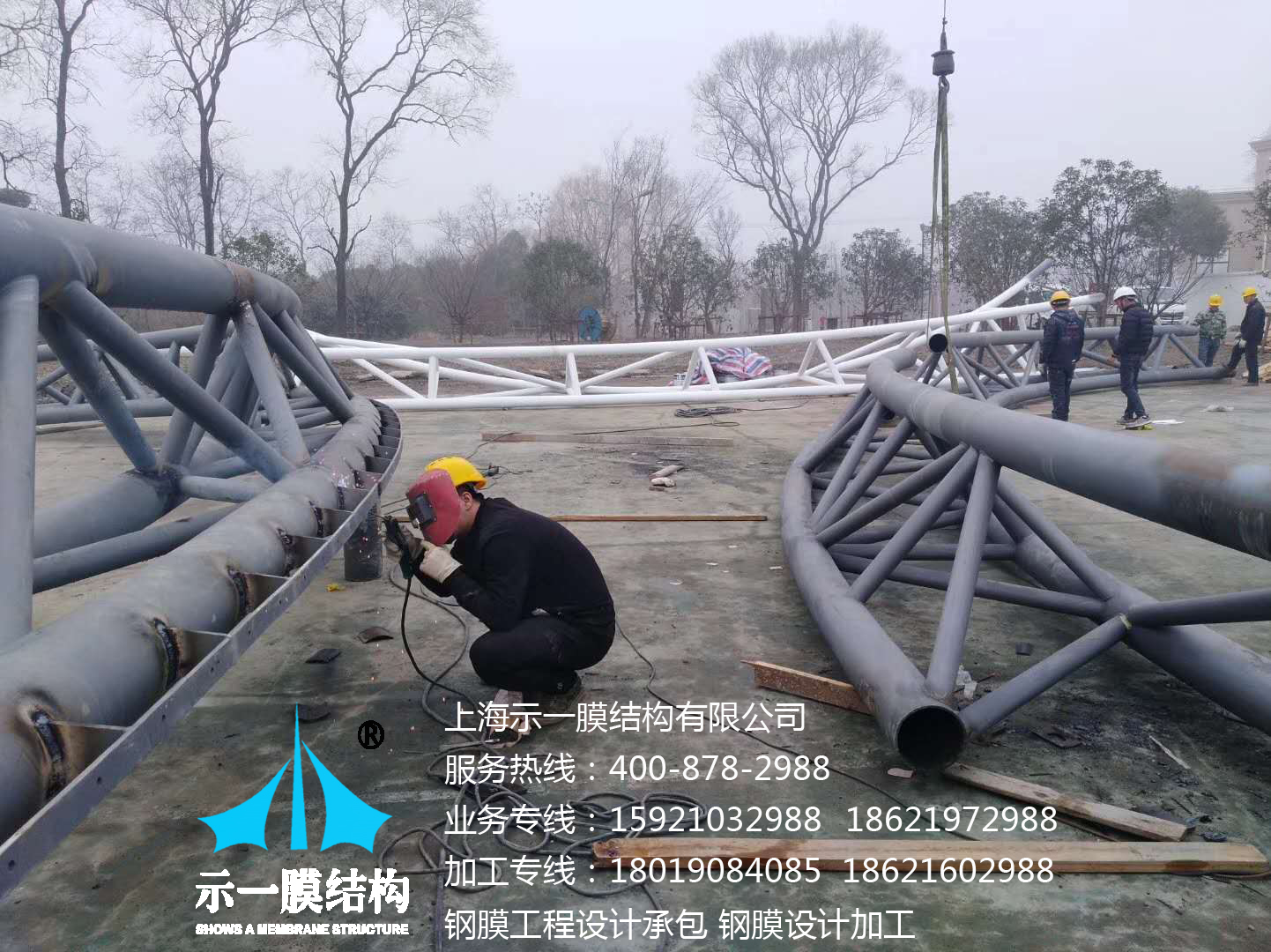 上海示一膜结构松江广富林公园膜结构舞台-第一部分