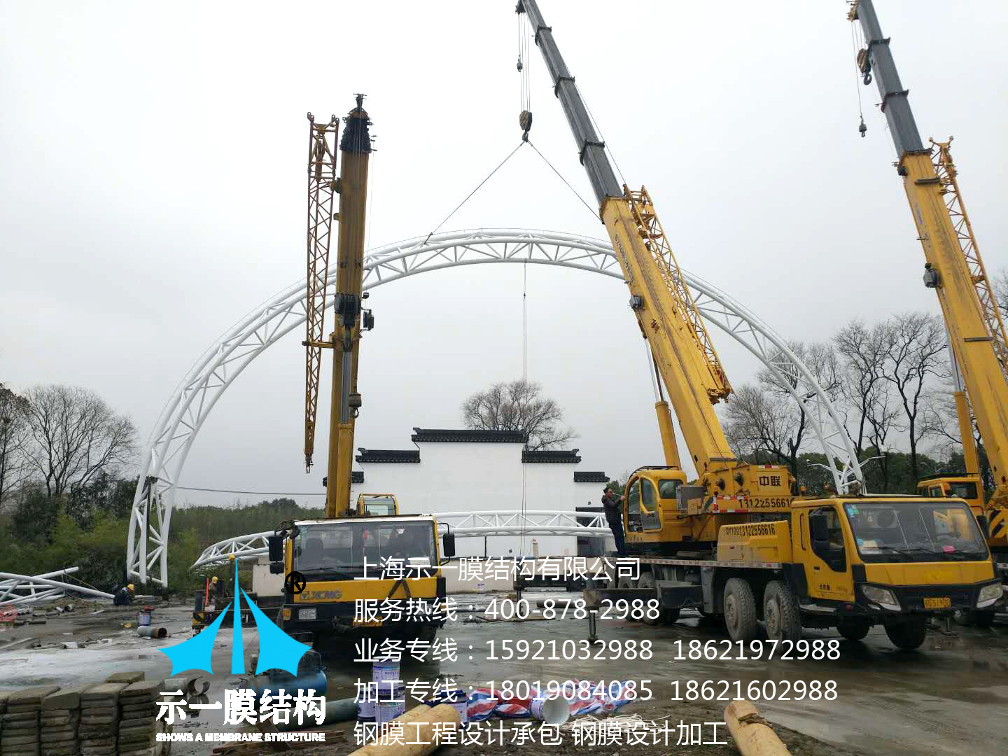 上海示一膜结构松江广富林公园膜结构舞台-第二部分