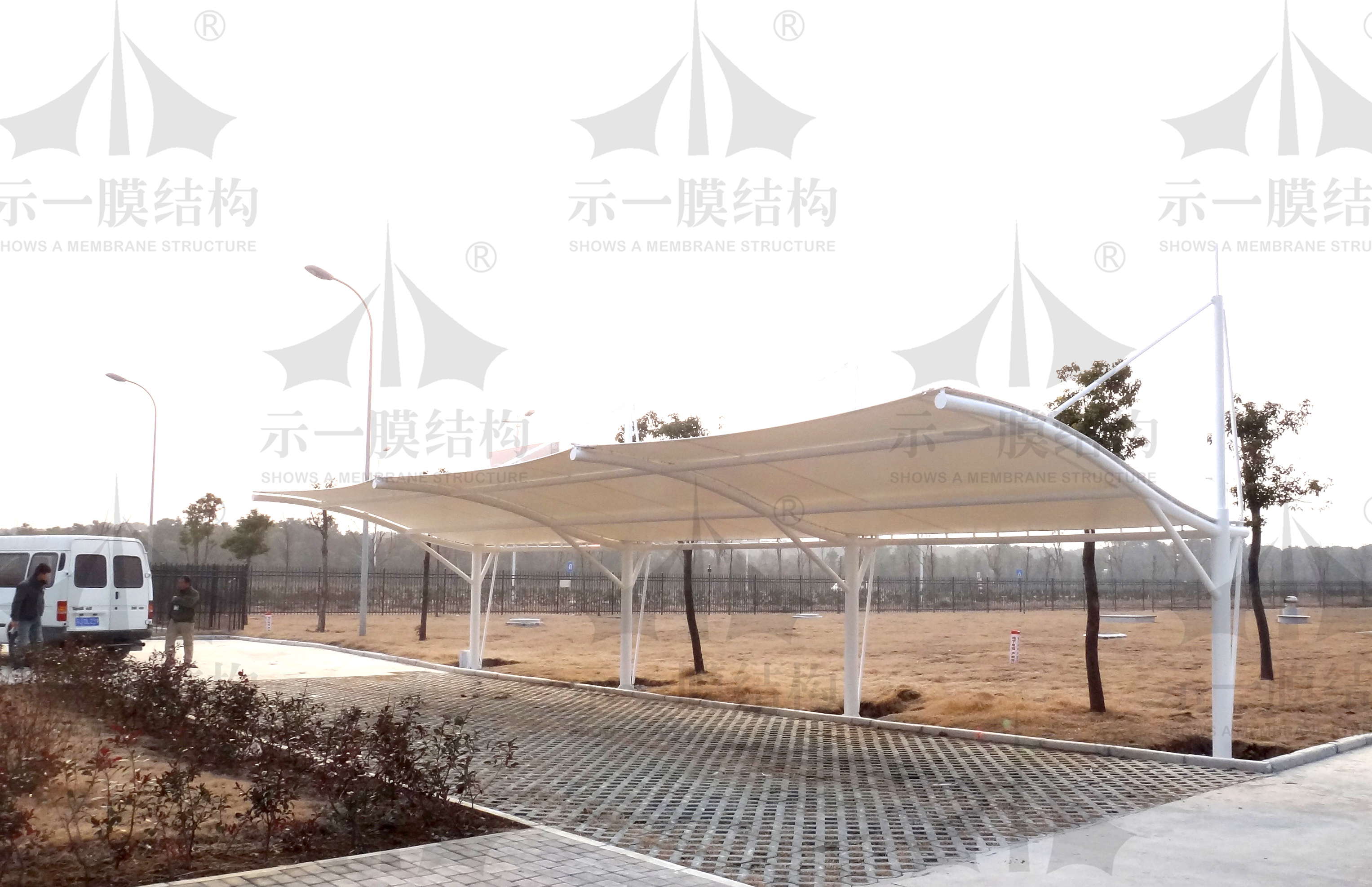 上海示一膜结构有限公司无锡致优无纺布公司膜结构车棚