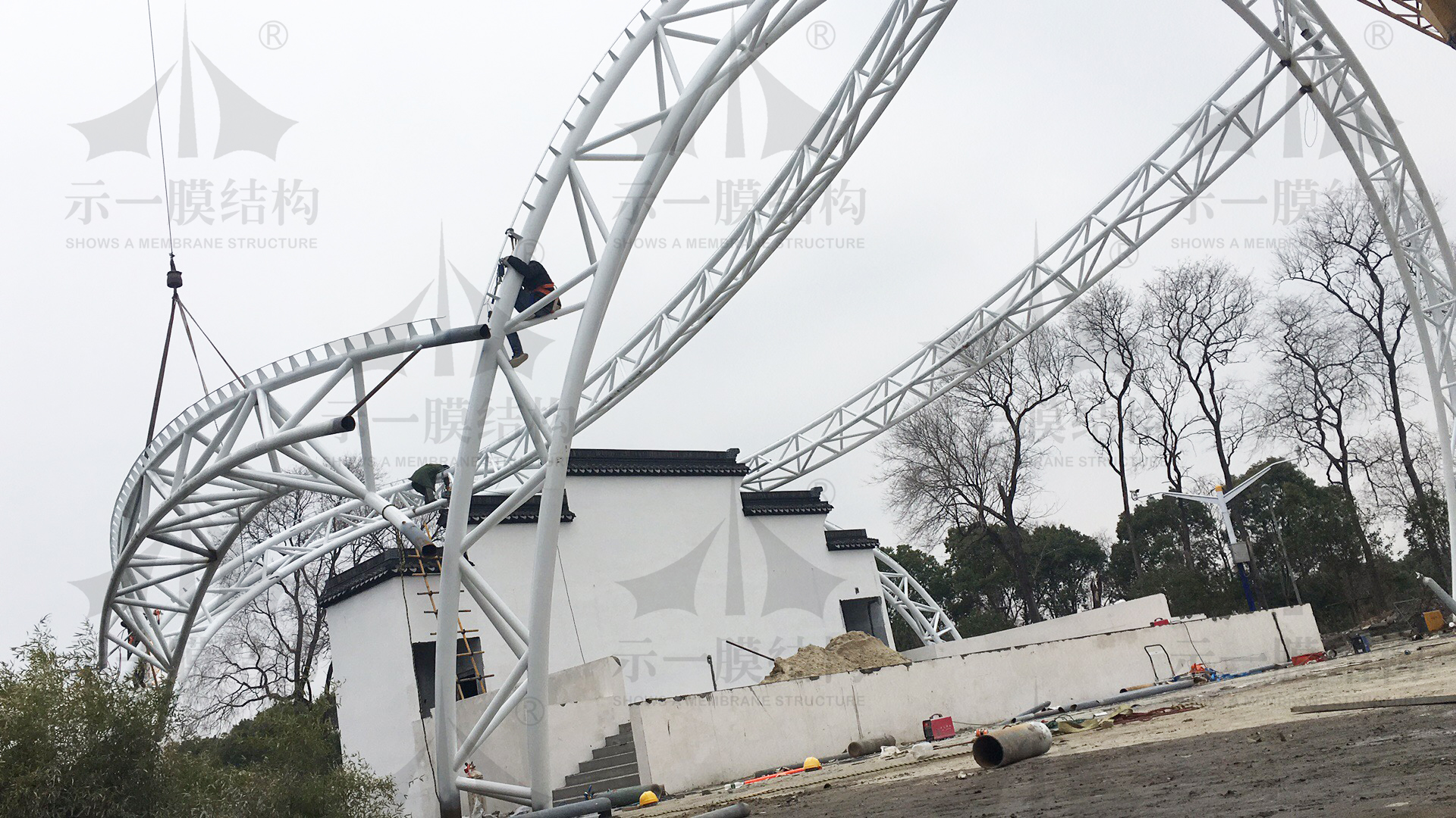 示一膜结构松江广富林舞台膜结构7