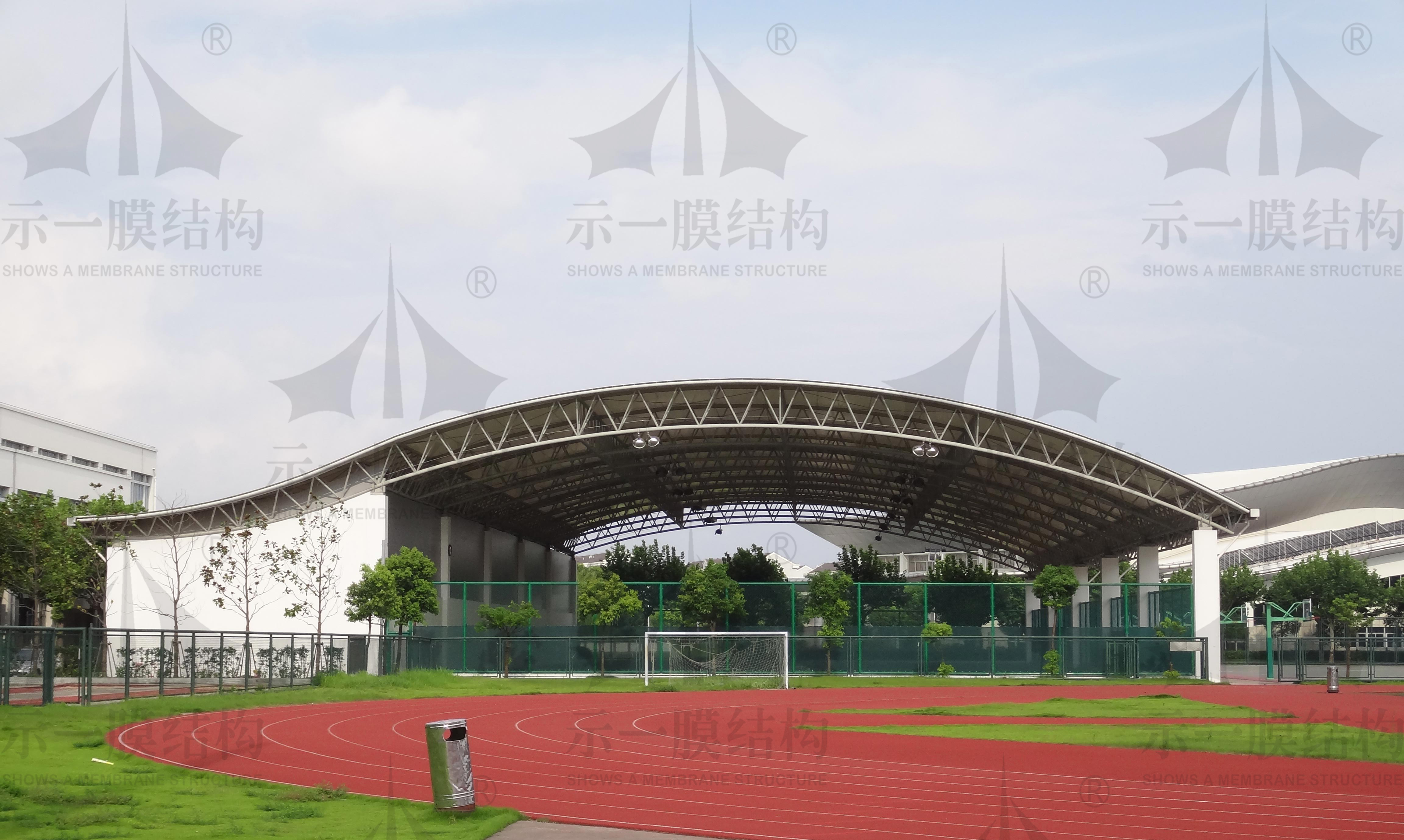 上海示一膜结构上海第二工业大学网球场膜结构雨棚