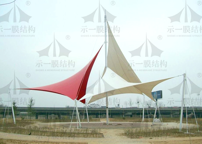 上海示一膜结构景观张拉膜标志小品