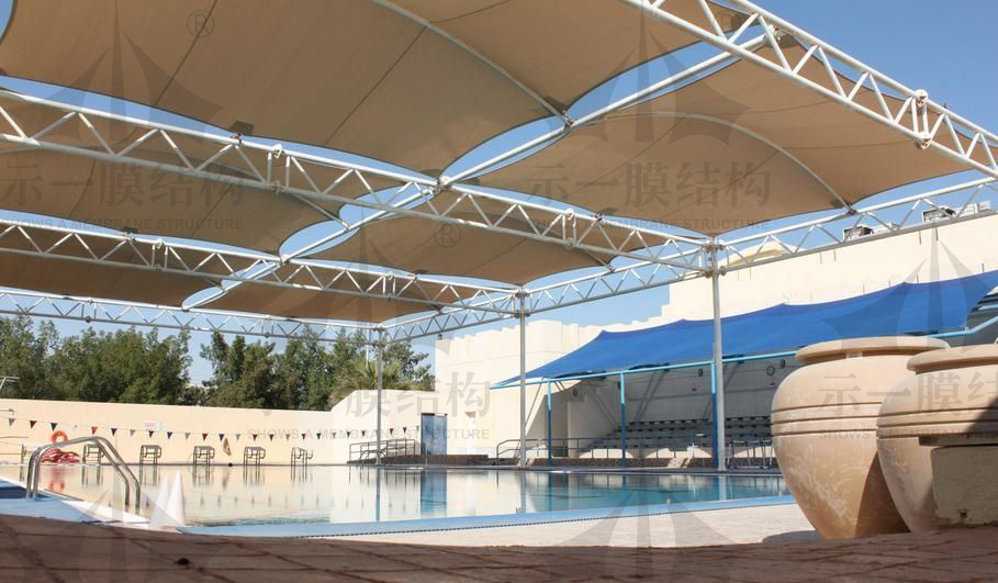 游泳池和膜结构遮阳棚相结合带来的优势