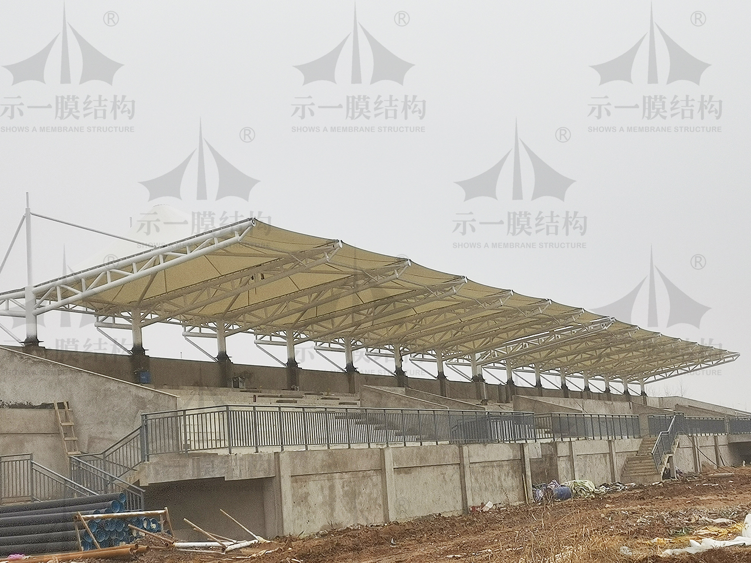 上海示一膜结构安徽六安技师学院（第二校区）膜结构看台
