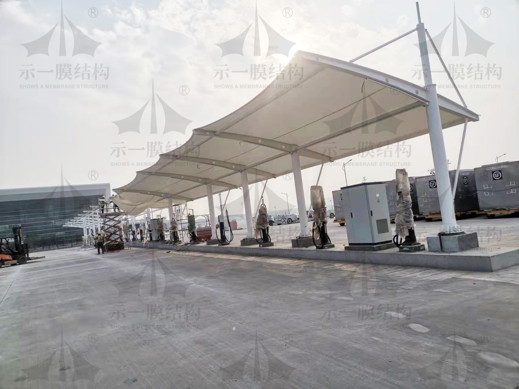 上海示一膜结构湖北膜结构车棚